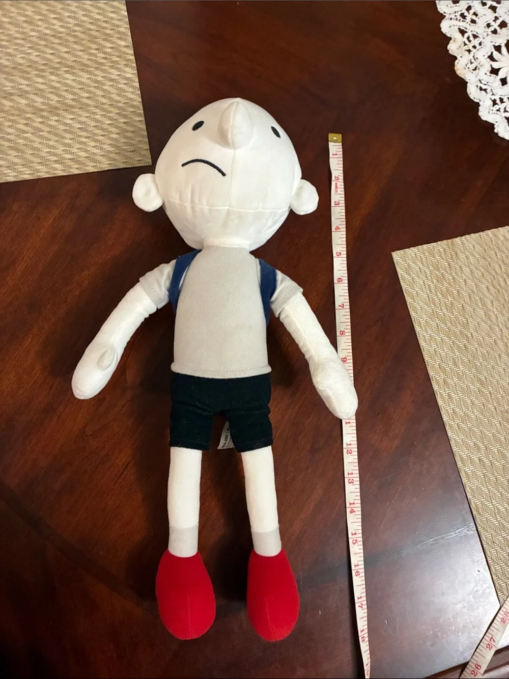 Kohl's White Plush Character with Red Shoes and Black Details